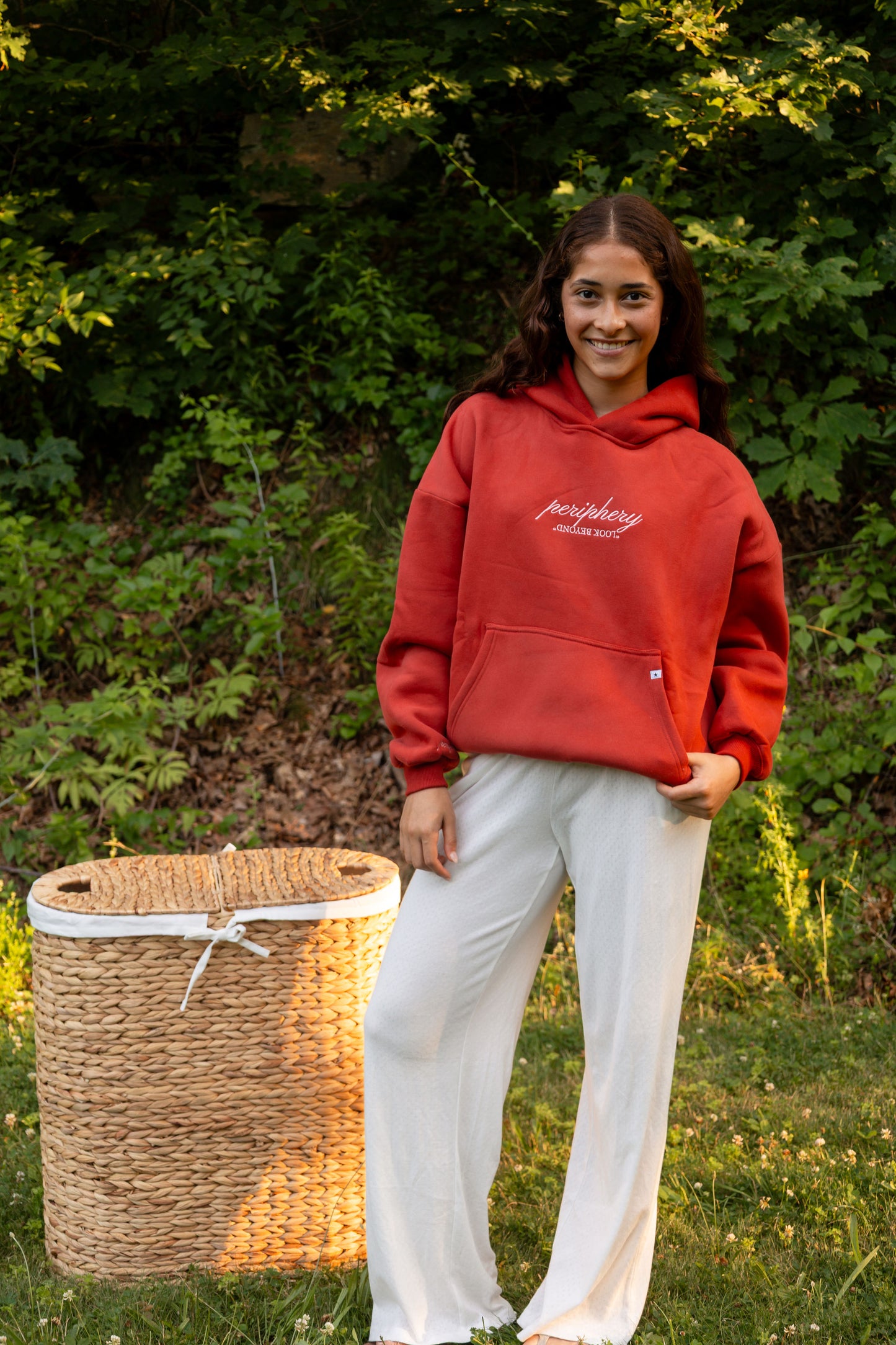 Logo Hoodie in Crimson Rose