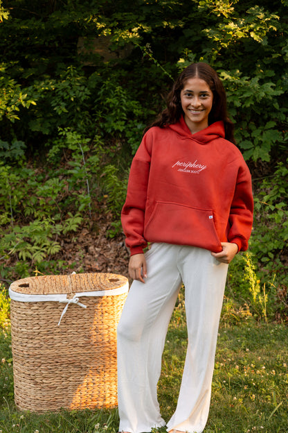 Logo Hoodie in Crimson Rose
